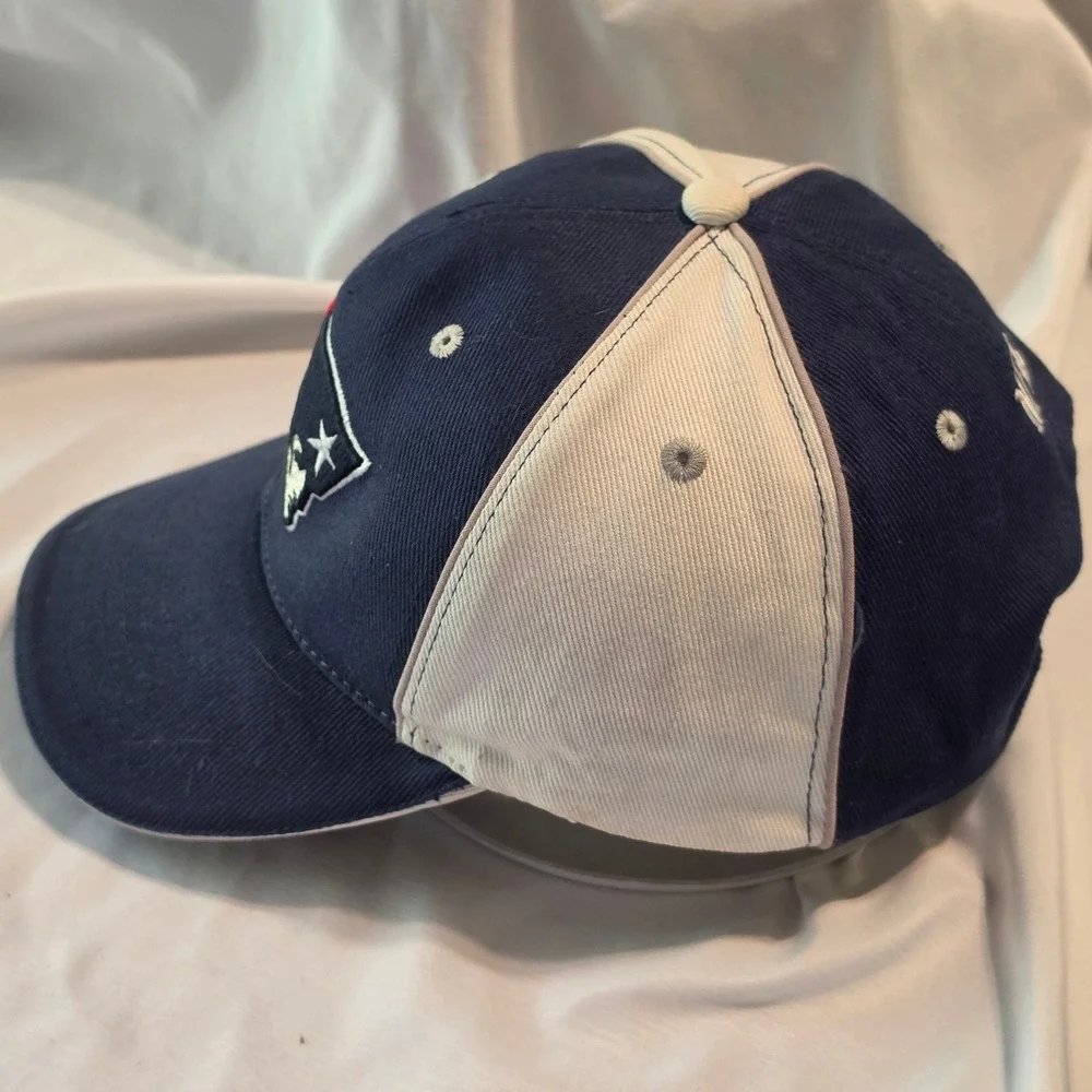 New England Patriots NFL Navy Blue White Adjustable Embroidered Hat Cap‎ Mens